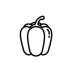 Bell Pepper Icon: A sleek, minimalist outline of a vibrant bell pepper, embodying freshness and simplicity. Perfect for culinary projects.