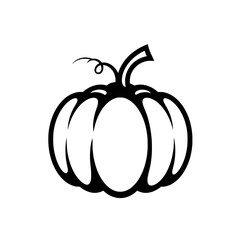 Monochromatic Pumpkin: A minimalist depiction of a plump pumpkin. Its smooth curves and elegant stem suggest the essence of autumn. This graphic embodies simplicity.