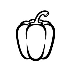 Bell Pepper Line Art: A simple yet elegant line drawing of a bell pepper, perfect for culinary illustrations,  recipe designs, or any project needing a clean, minimalist aesthetic.