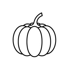 Pumpkin Line Art: Simple line drawing of a whole pumpkin, perfect for autumn themes and fall designs.  