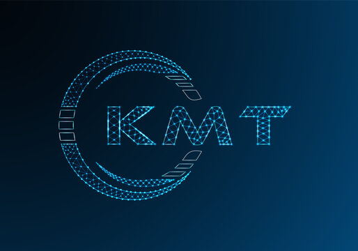 KMT low poly letter logo vector design. KMT lower poly logo design. Low poly logo.