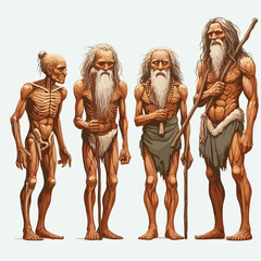 vector image of an ancient human on a white background