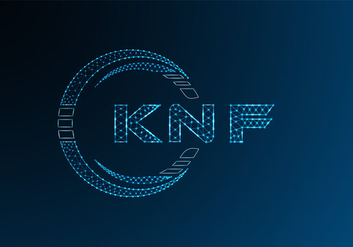 KNF low poly letter logo vector design. KNF lower poly logo design. Low poly logo.