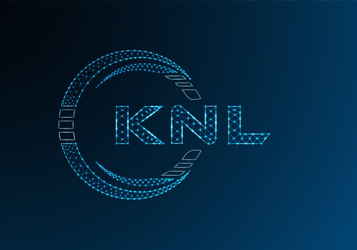 KNL low poly letter logo vector design. KNL lower poly logo design. Low poly logo.