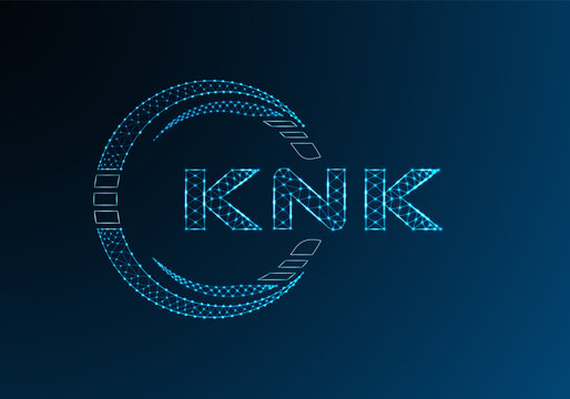 KNK low poly letter logo vector design. KNK lower poly logo design. Low poly logo.