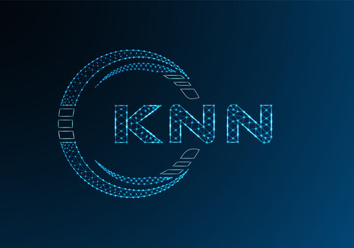 KNN low poly letter logo vector design. KNN lower poly logo design. Low poly logo.