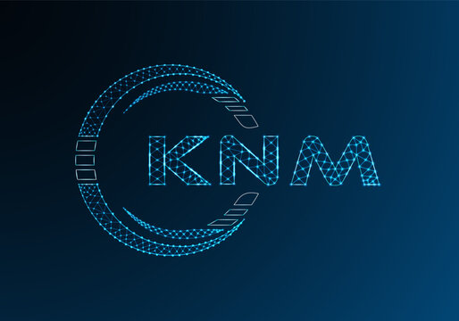 KNM low poly letter logo vector design. KNM lower poly logo design. Low poly logo.