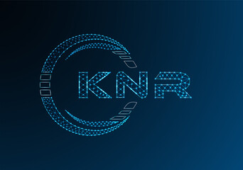 KNR low poly letter logo vector design. KNR lower poly logo design. Low poly logo.