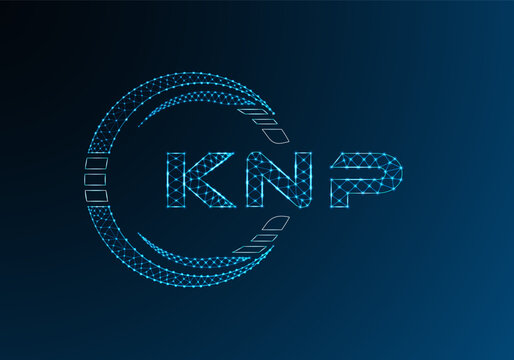 KNP low poly letter logo vector design. KNP lower poly logo design. Low poly logo.