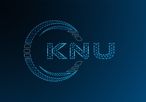 KNU low poly letter logo vector design. KNU lower poly logo design. Low poly logo.