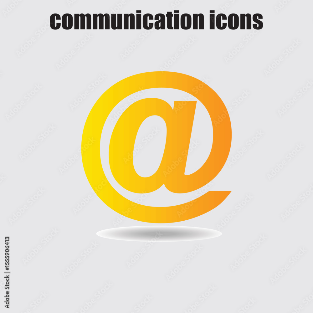 Poster a golden gradient at symbol representing email communication floats against a neutral background for