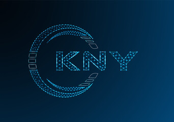 KNY low poly letter logo vector design. KNY lower poly logo design. Low poly logo.