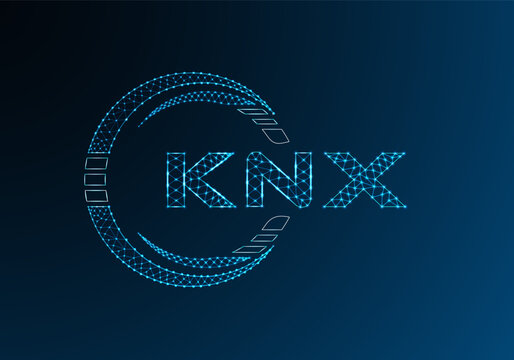 KNX low poly letter logo vector design. KNX lower poly logo design. Low poly logo.