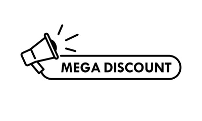 Mega discount logo template illustration