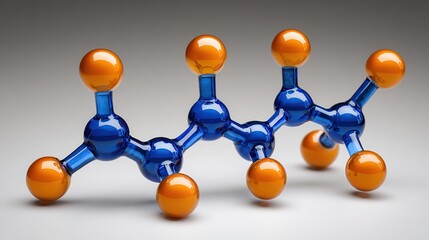 Abstract blue molecular structure in sci-fi style, symbolizing futuristic scientific exploration