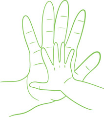 Hands holding green leaves, a symbol of care, illustrate the human connection to nature