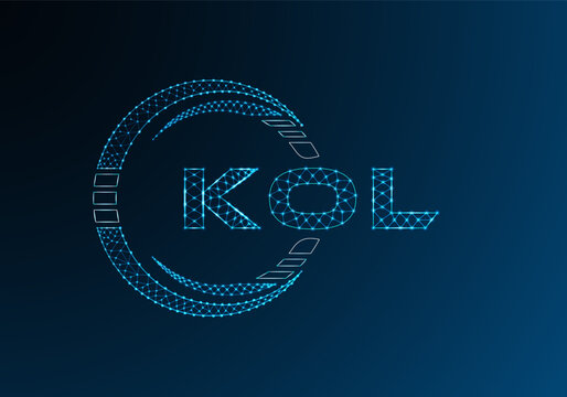 KOL low poly letter logo vector design. KOL lower poly logo design. Low poly logo.