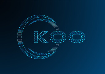 KOO low poly letter logo vector design. KOO lower poly logo design. Low poly logo.