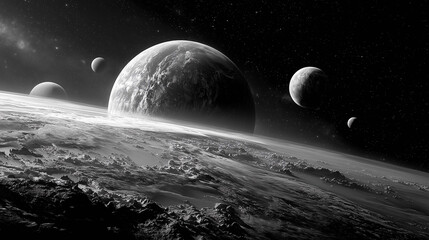 Mesmerizing deep space journey through glowing planets and a colorful, infinite universe