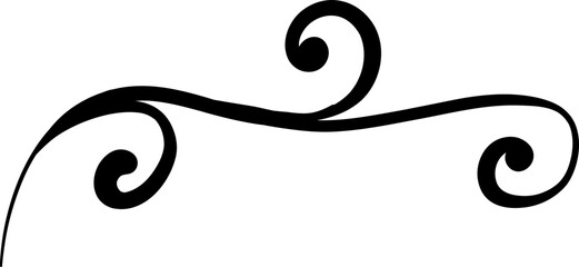 Doodle Style Curly Leaf Accent Element