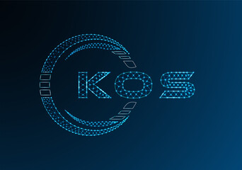 KOS low poly letter logo vector design. KOS lower poly logo design. Low poly logo.