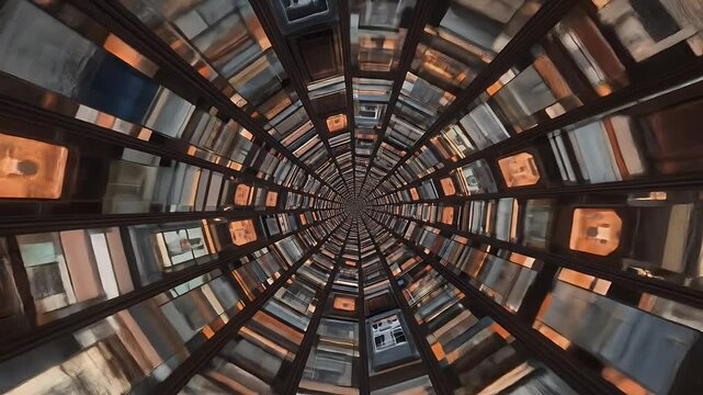 Intricate image spiral in a dark display cabinet abstract spiral design background for various commercial uses