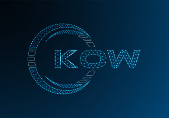 KOW low poly letter logo vector design. KOW lower poly logo design. Low poly logo.