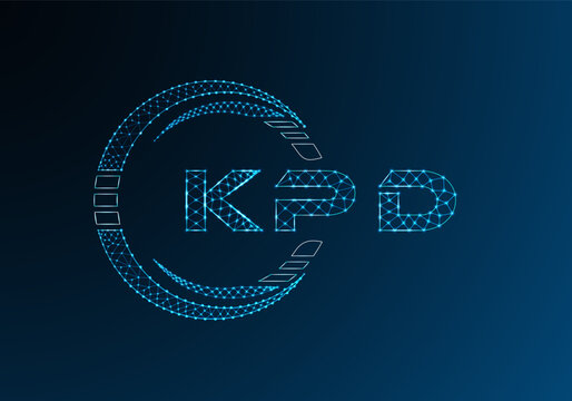 KPD low poly letter logo vector design. KPD lower poly logo design. Low poly logo.