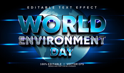 world environment day vector text effect with modern style design