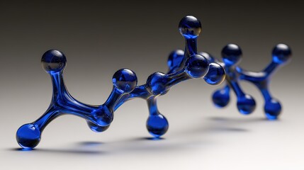 Abstract blue molecular structure in sci-fi style, symbolizing futuristic scientific exploration