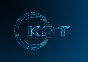 KPT low poly letter logo vector design. KPT lower poly logo design. Low poly logo.
