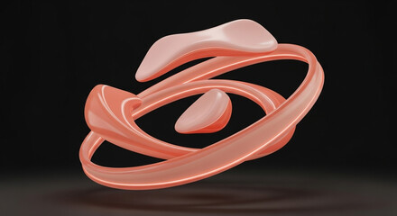 Fototapeta premium 3d render of a red symbol in a black background