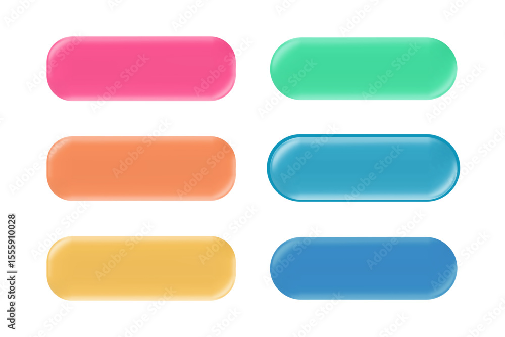 Wall mural web pill button with gradient for download design and push or play features. long contact rectangle 