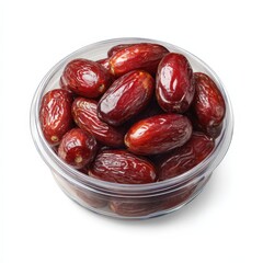 Obraz premium A Glass Bowl Filled with Fresh Sweet Dates Ready to Eat Healthy Snack Food
