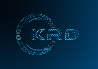 KRD low poly letter logo vector design. KRD lower poly logo design. Low poly logo.