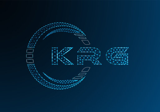 KRG low poly letter logo vector design. KRG lower poly logo design. Low poly logo.
