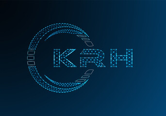 KRH low poly letter logo vector design. KRH lower poly logo design. Low poly logo.