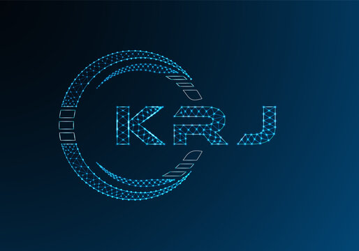 KRJ low poly letter logo vector design. KRJ lower poly logo design. Low poly logo.