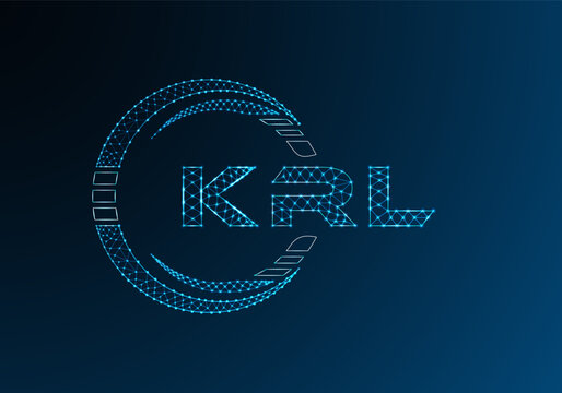KRL low poly letter logo vector design. KRL lower poly logo design. Low poly logo.