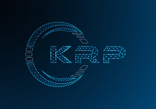 KRP low poly letter logo vector design. KRP lower poly logo design. Low poly logo.
