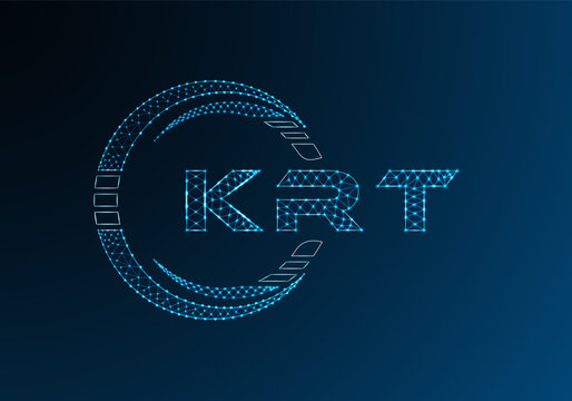 KRT low poly letter logo vector design. KRT lower poly logo design. Low poly logo.