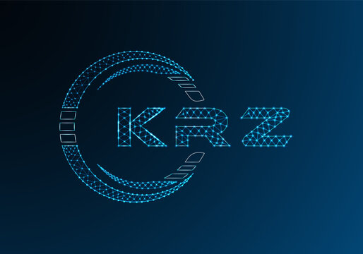 KRZ low poly letter logo vector design. KRZ lower poly logo design. Low poly logo.