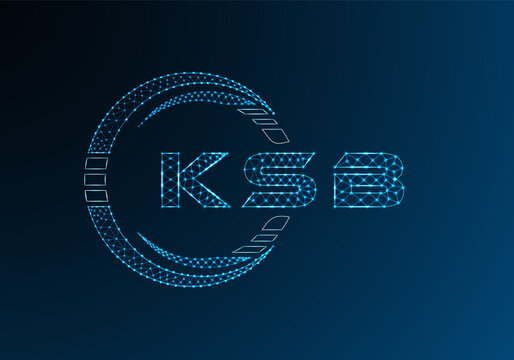 KSB low poly letter logo vector design. KSB lower poly logo design. Low poly logo.