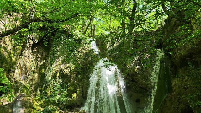 Bachkovo waterfalls cascade in Rhodopes Mountain, Plovdiv region, Bulgaria