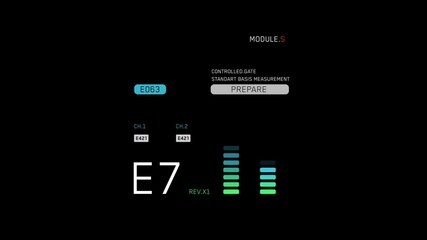 Animated minimalist user interface showing a "DATA LOCK" and "PREPARE" sequence with fluctuating level meters. Sci-fi HUD overlay for data security concepts - Powered by Adobe