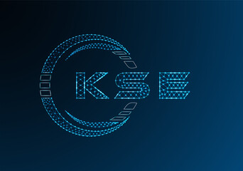 KSE low poly letter logo vector design. KSE lower poly logo design. Low poly logo.