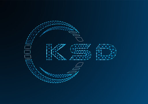 KSD low poly letter logo vector design. KSD lower poly logo design. Low poly logo.