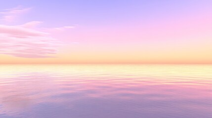 Pastel Sunset Ocean Seascape Calm Water Pink Sky