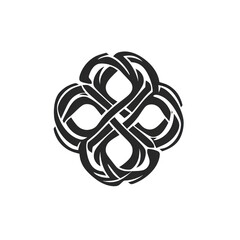 Celtic Cross With Interwoven Lines Heritage  isolated on a transparent backgroun