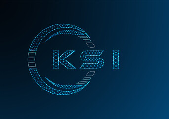 KSI low poly letter logo vector design. KSI lower poly logo design. Low poly logo.